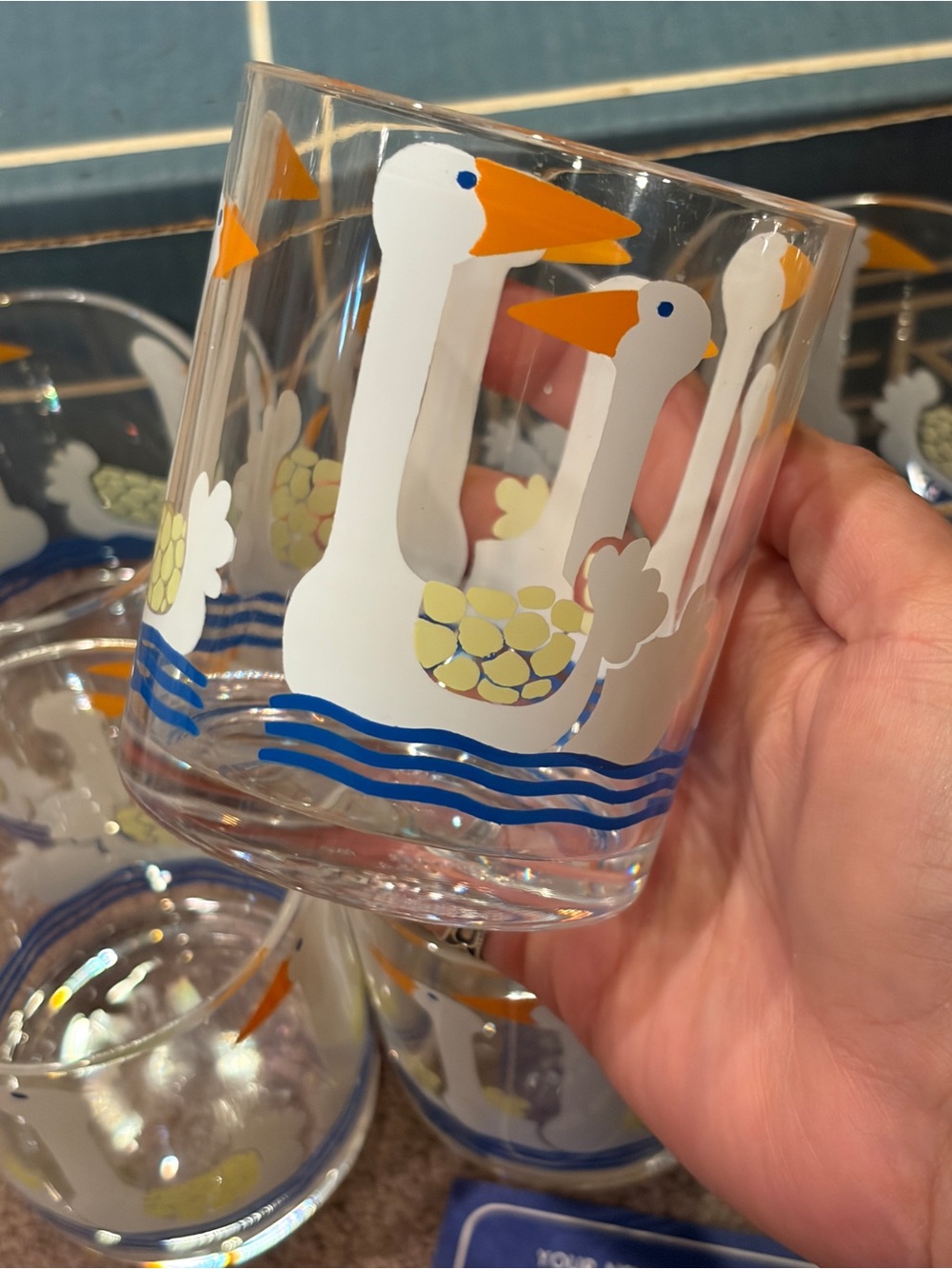 Stotter Vintage Acrylic Geese Tumblers Set 6 with Original Box Cottagecore Cute - Picture 5 of 11